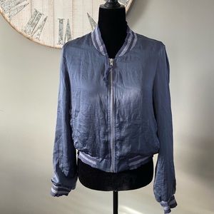 Lucy Paris Satin Bomber Jacket Clara Glitter Striped Medium